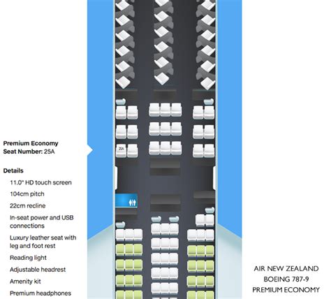 air new zealand premium economy seat map|Boeing 787.